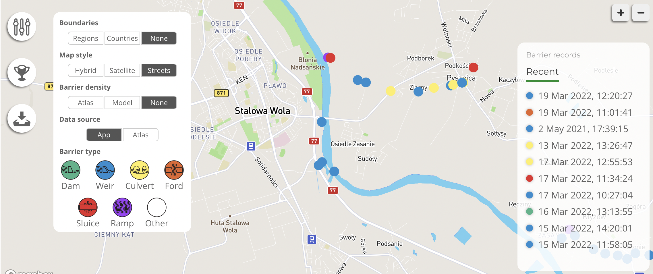W poszukiwaniu sztucznych barier w Barcówce / Barrier tracking in the Barcówka river